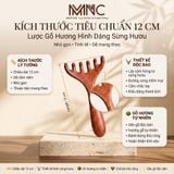  Lược massage gỗ đàn hương hình gạc hươu Mnistore, Thiết kế răng lược thưa tác dụng thúc đẩy tuần hoàn máu, thư giãn tinh thần và giảm căng thẳng, mệt mỏi. 