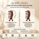  Lược gỗ massage đàn hương Mnistore dáng cá heo, hai phong cách có lỗ và không lỗ, Thiết kế nhỏ gọn, đa năng, có thể dùng để đả thông kinh lạc và hỗ trợ cải thiện giấc ngủ. 