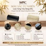  Lược sừng trâu dáng 2 răng đều Mnistore kích thước 12cm màu trắng lược chải chấy, gàu, chăm sóc da đầu, Không bị tích điện khi sử dụng, giúp giảm xơ rối 