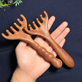  Lược massage gỗ đàn hương hình gạc hươu Mnistore, Thiết kế răng lược thưa tác dụng thúc đẩy tuần hoàn máu, thư giãn tinh thần và giảm căng thẳng, mệt mỏi. 