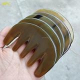  Bộ dụng cụ massage mặt đầu điêu khắc sừng trâu Mnistore kích thước 12,5cm dày 4mm-1cm, Lược sừng răng thưa giúp lưu thông khí huyết và một miếng cạo gió Gua Sha hình trái tim để thư giãn cơ mặt. 