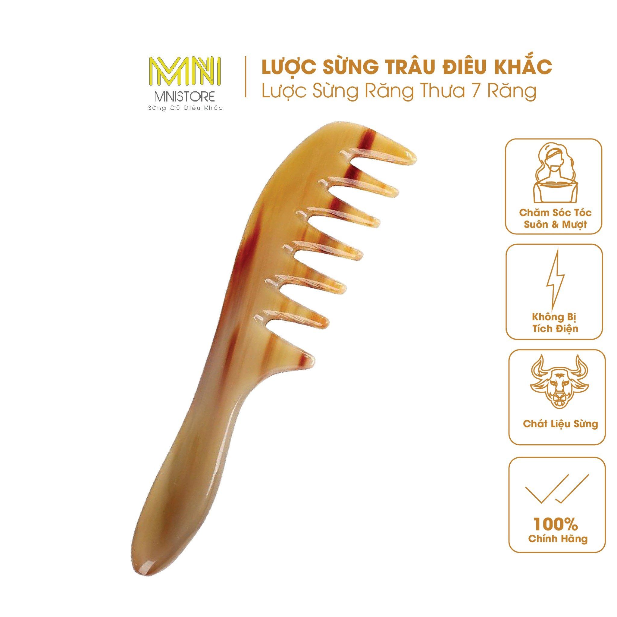  Lược Sừng Răng Thưa 7 Răng – Giải Pháp Chải Tóc Xoăn, Rối, Xù Không Gãy Rụng 