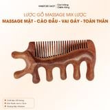  Lược Gỗ Đàn Hương Tự Nhiên mix lược Mnistore,Giúp thư giãn, giảm căng thẳng, mệt mỏi và cải thiện lưu thông máu 