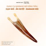  Dụng cụ massage mũi sừng trâu Mnistore, kích thước 10-12cm, màu sắc đen và trắng, Dùng để cạo gió, massage mũi ấn huyệt 