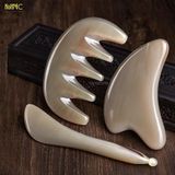  Bộ Dụng Cụ Massage Mặt Và Đầu Mnistore Gồm 3 Sản Phẩm Guasha Tim + Cày Bi + Răng Thưa Chế Tác Từ Sừng Trâu, Kích Thước 10-12cm, Độ Dày 4mm - 1cm, Nâng Cơ Mặt, Mịn Da, Massage Bọng Mắt, Dưỡng Da Đầu 