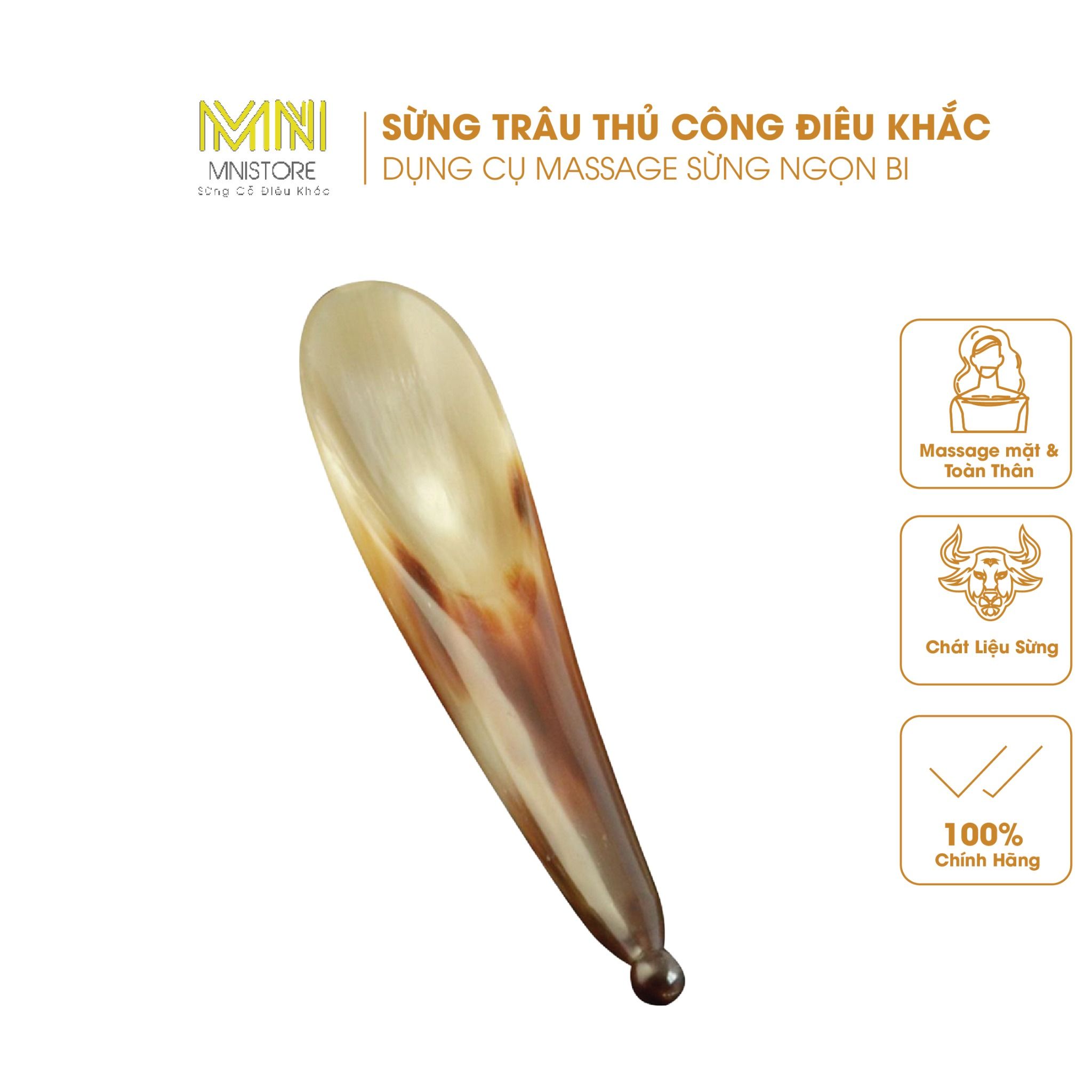  Dụng cụ massage sừng ngọn bi, kích thước 8-14cm, giảm đau mỏi, lưu thông máu, thư giãn hiệu quả 