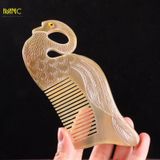 Lược sừng trâu hình thiên nga Mnistore, cao cấp, gỡ rối tóc, giảm gãy rụng 