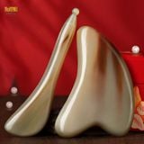  Bộ Massage Mặt Gồm Guasha Nâng Cơ & Cày Bi Mnistore Chế Tác Từ Sừng Trâu, Kích Thước 9-11cm, Độ Dày 4mm-1cm, Dụng Cụ Massage Vừa An Toàn Và Vừa Mang Lại Cảm Giác Thư Giãn 