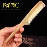  Lược sừng trâu dáng chuôi dài Mnistore màu trắng kích thước 20cmx3,5cm dày 3-6mm, Lược Sừng Trâu Chải Tóc Giúp Chia Ngôi & Tết Tóc 