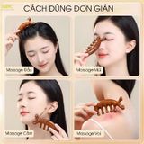  Lược gỗ massage đàn hương Mnistore dáng cá heo, hai phong cách có lỗ và không lỗ, Dùng để massage da đầu, giúp lưu thông khí huyết, giảm căng thẳng, đau đầu và mệt mỏi 