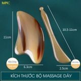  Bộ Massage Mặt Guasha Nâng Cơ & Cày Bi Mnistore Chế Tác Từ Sừng Trâu, Giúp Massage Guasha Nâng Cơ, Cây Bi Mịn Da, Massage Cằm Cổ, Day Huyệt. Kích Thước 9-11cm, Độ Dày 4mm-1cm 