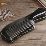  Lược sừng trâu chuôi trơn đen tự nhiên, chống tĩnh điện, massage da đầu thư giãn 