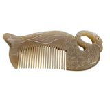  Lược sừng trâu hình thiên nga Mnistore, cao cấp, gỡ rối tóc, giảm gãy rụng 