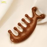  Lược gỗ massage đàn hương Mnistore dáng cá heo, hai phong cách có lỗ và không lỗ, Dùng để massage da đầu, giúp lưu thông khí huyết, giảm căng thẳng, đau đầu và mệt mỏi 