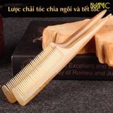  Lược sừng trâu dáng chuôi dài Mnistore màu trắng kích thước 20cmx3,5cm dày 3-6mm, Lược Sừng Trâu Chải Tóc Giúp Chia Ngôi & Tết Tóc 