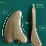  Bộ Massage Mặt Guasha Nâng Cơ & Cày Bi Mnistore Chế Tác Từ Sừng Trâu, Giúp Massage Guasha Nâng Cơ, Cây Bi Mịn Da, Massage Cằm Cổ, Day Huyệt. Kích Thước 9-11cm, Độ Dày 4mm-1cm 