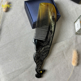  Lược sừng trâu khía con công tự nhiên, bền đẹp, giúp tóc chắc khỏe, giảm gãy rụng 