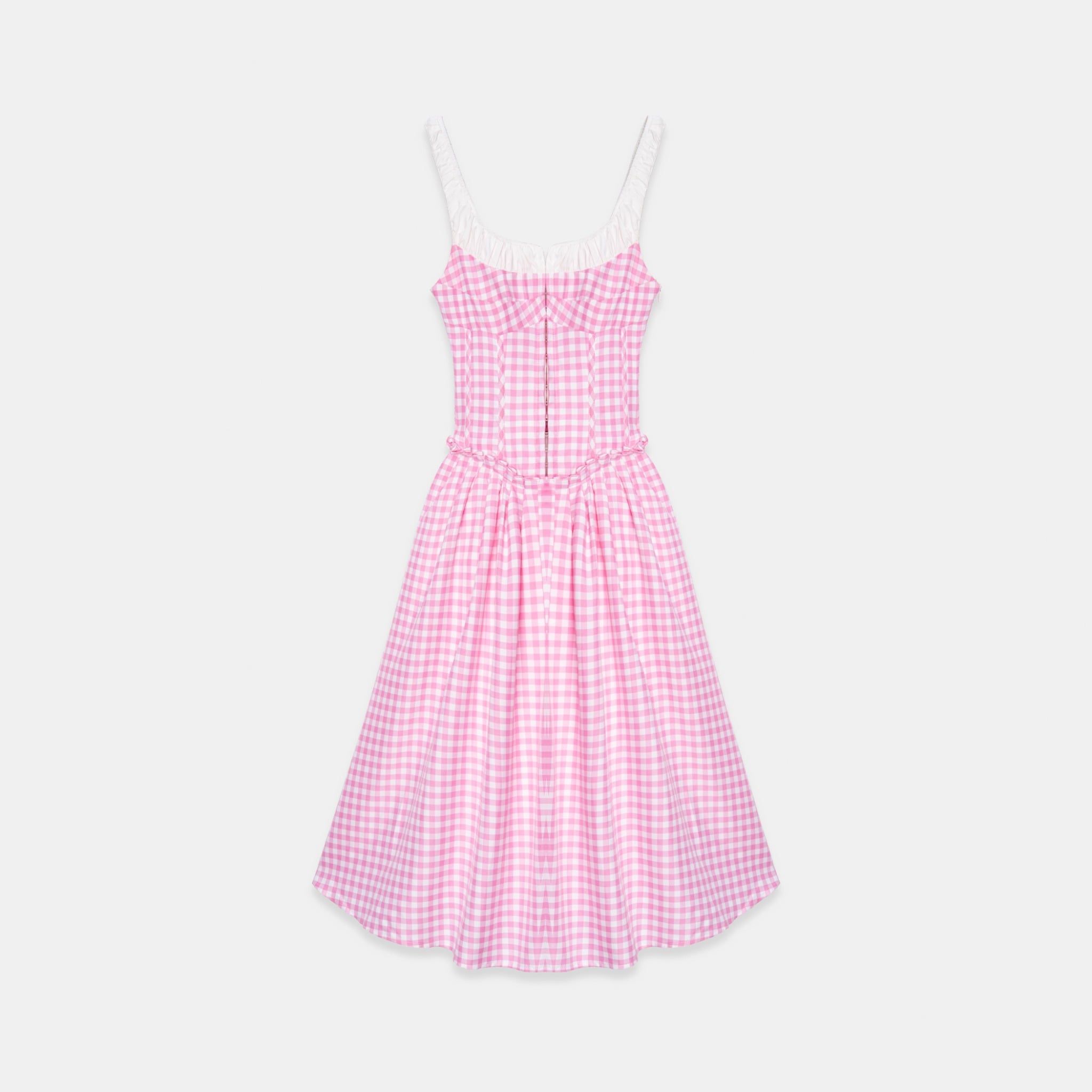 fig pink dress MISSION FIG SERPENTINE LACE DRESS  CUCCULELLI SHAHEEN