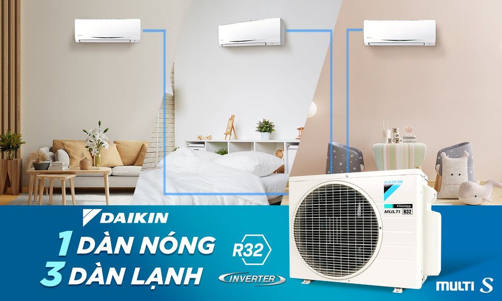 Máy lạnh Multi-S Daikin Inverter 3 HP - Combo 4