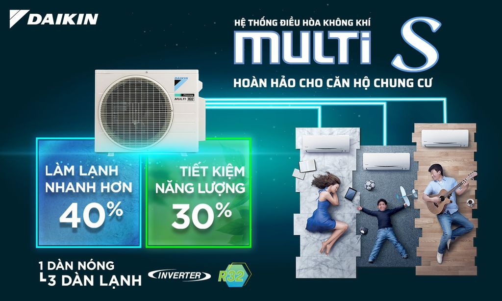 Máy lạnh Multi-S Daikin Inverter 3 HP - Combo 2