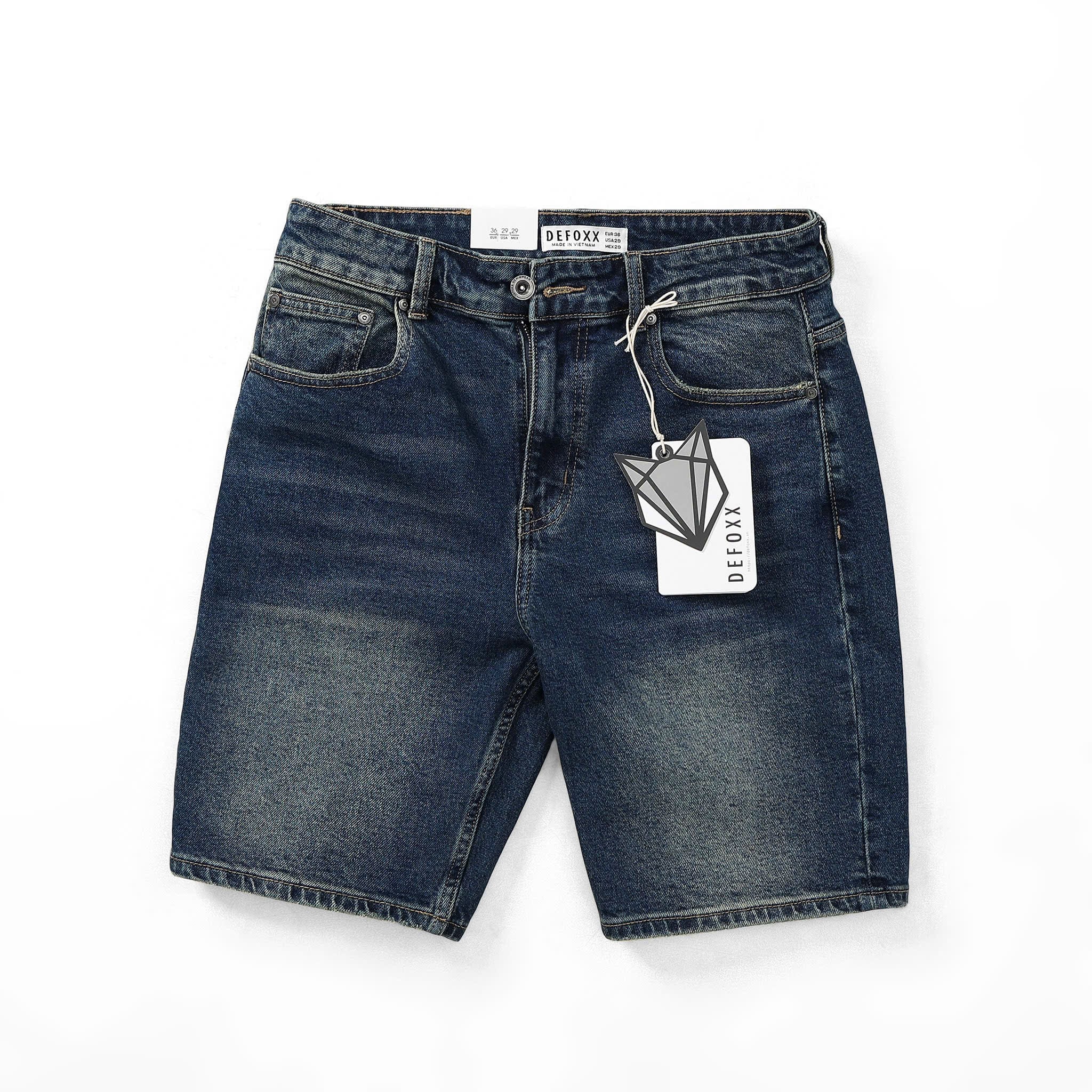 Quần Short Jean Defoxx - Xanh Đậm Wash