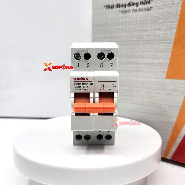 Cầu Dao Gạt Tay 2 Ngã 2P CS2P63A SOPOKA