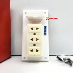 Bảng Điện Táp Lô 3 Ổ Cắm Có Cầu Chì BN6 SOPOKA