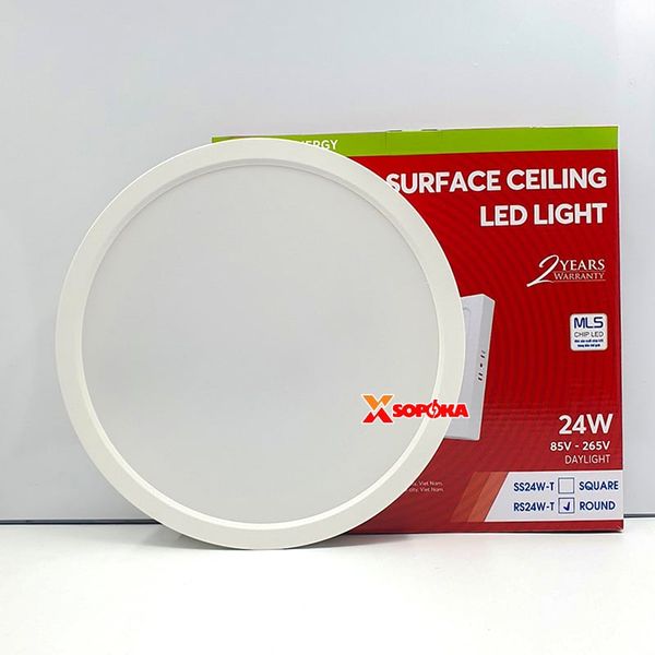 SOPOKA Bóng Đèn LED Ốp Trần RS24W-T Chiếu Sáng 25000 Giờ Tiết Kiệm Điện 80%