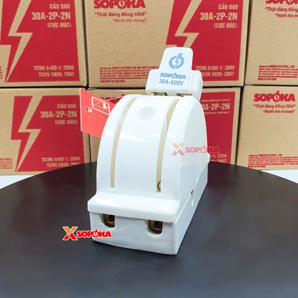 Cầu Dao Đảo Đế Sứ 1 Pha 30A 2P 600V 2N D19 SOPOKA