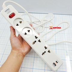 Ổ Cắm Điện 4 Lỗ USB Sạc Nhanh Lõi Sứ Chịu Nhiệt 2200W 4C2 SOPOKA