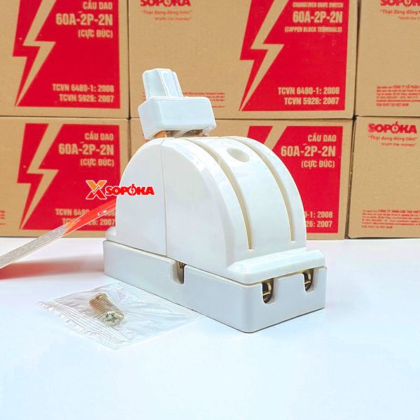 Cầu Dao Đảo Đế Sứ 1 Pha 60A 2P 600V 2N D22 SOPOKA