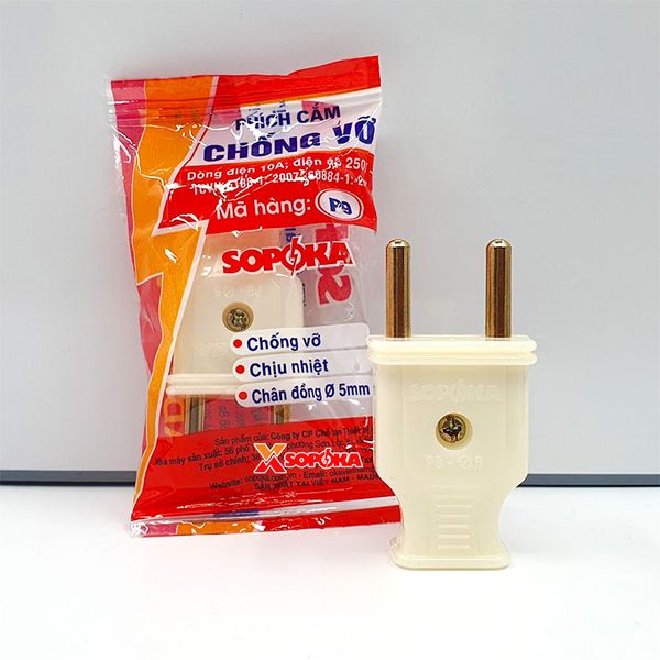 Phích Cắm Điện Dương Chân 5 mm P9 Chống Vỡ SOPOKA