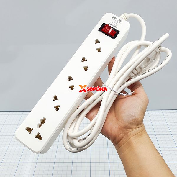 Ổ Cắm Điện 4 Lỗ Chéo Lõi Chịu Nhiệt 2200W 5A2 SOPOKA