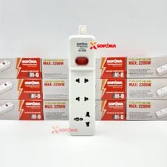 Ổ Cắm Điện 3 Lỗ 2200W Lõi Sứ Không Dây Có Công Tắc 3M-0 SOPOKA