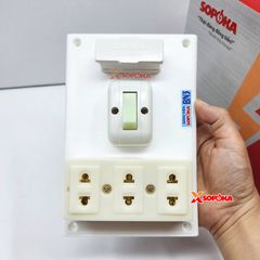 Bảng Điện Táp Lô 1 Công Tắc 3 Ổ Cắm Có Cầu Chì BN3 SOPOKA