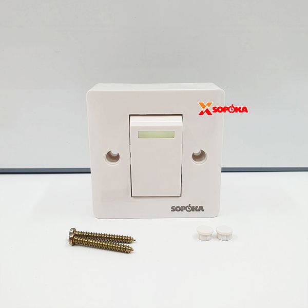 Công Tắc Đơn SOPOKA E1S – Chống Cháy, Có Dạ Quang, 5A 220V