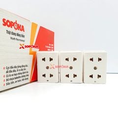 Ổ Cắm Điện 2 Lỗ Gắn Tường/Gắn Táp Lô SOPOKA E12