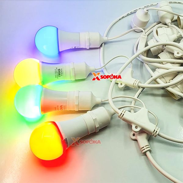 Dây Đui Bóng Đèn Trang Trí 5m – 7,5m – 10m Loại Thả Màu Trắng SOPOKA