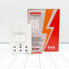 Bảng Điện Lắp Nổi Cao Cấp Dòng E 2 Công Tắc 3 Ổ Cắm E4A SOPOKA