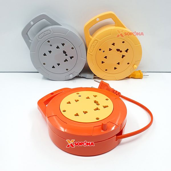 Ổ Cắm Điện Quay Cuộn Dây Tròn Chịu Tải 2200W Q45Y/ Q75Y Màu Đỏ Cam SOPOKA