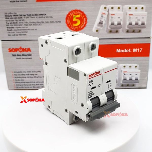 Aptomat 1 Pha MCB Tép 2P M17 SOPOKA