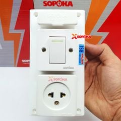 Bảng Điện 1 Công Tắc 1 Lỗ Cắm Có Cầu Chì BS1 SOPOKA