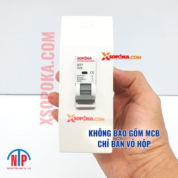 Hộp CB 1 pha 1P Tiến Phát nhựa ABS màu trắng gắn nổi cho MCB 1 tép