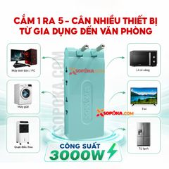 Ổ Chia Điện 5 Lỗ Dẹp Cổ Xoay 3000W R5X-3000W SOPOKA