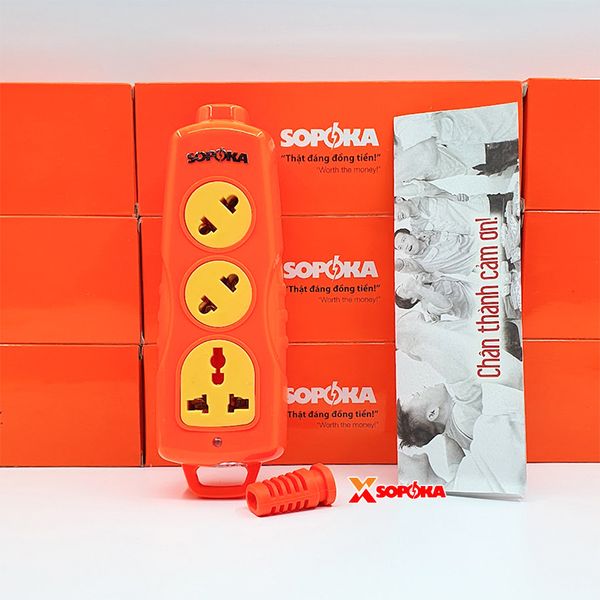Ổ Cắm Điện 6000W Không Dây 3 Lỗ Chéo Siêu Chịu Tải 30A 3S-6000W+C SOPOKA