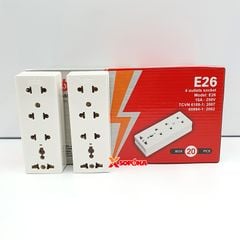 Ổ Cắm Điện 4 Lỗ Gắn Tường Gắn Táp Lô E26 SOPOKA