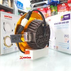 Bóng Đèn Âm Trần 3 Chế Độ Màu 6W Downlight Nhôm Đúc Viền Vàng SOPOKA