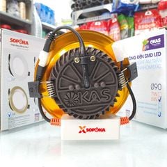 Bóng Đèn Âm Trần 3 Chế Độ Màu 6W Downlight Nhôm Đúc Viền Vàng SOPOKA