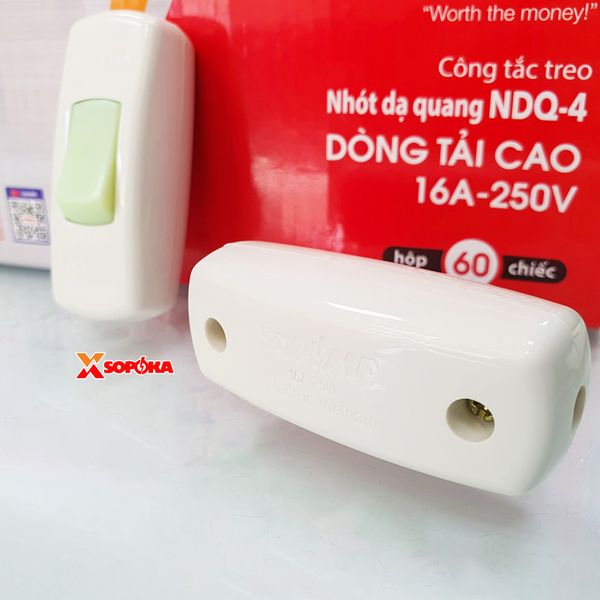 Công Tắc Treo Quả Nhót Dạ Quang 16A NDQ-4 SOPOKA