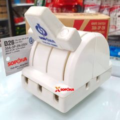 Cầu Dao Đảo Đế Sứ 3 Pha 30A 3P 2N 250V Cực Đúc D26 SOPOKA